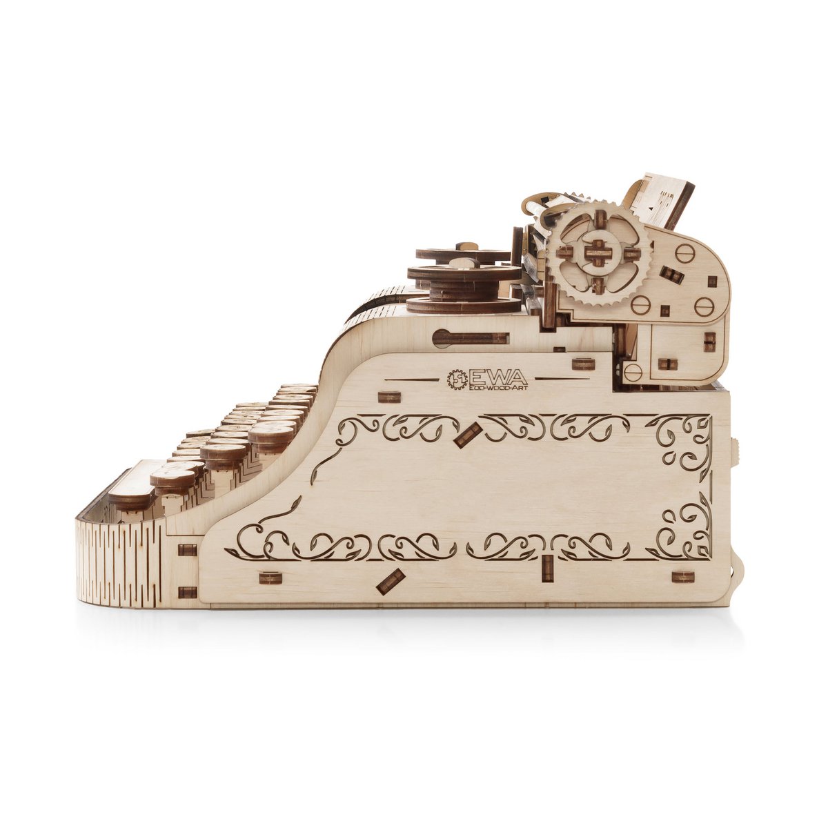 Eco Wood Art (EWA) 3D Houten Puzzel Vintage Typewriter, 465, 27x23,2x14,6CM