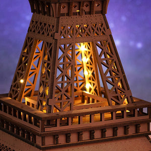 Robotime, 3D Houten Puzzel Night of the Eiffeltoren, TGL01, 22x21,3x53cm
