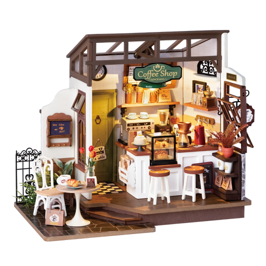 Robotime, DIY Huisje Slow Life Café met LED verlichting