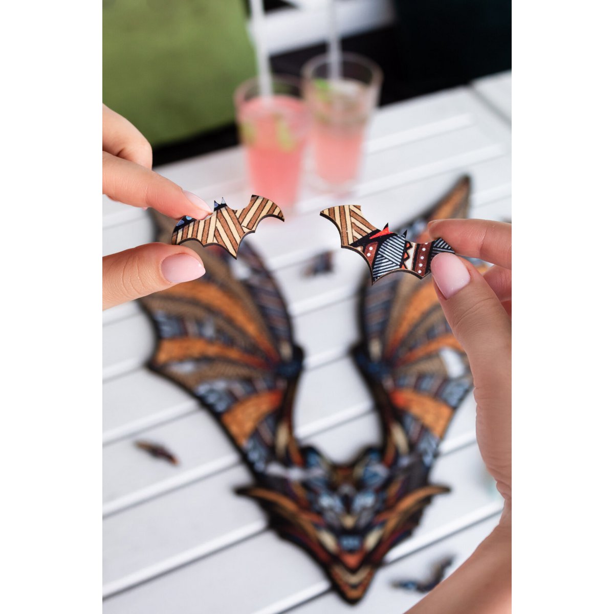 Eco Wood Art (EWA) Houten Legpuzzel Vleermuis/ Bat, Size S