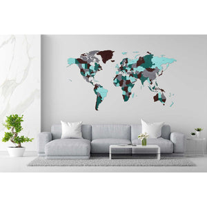 Eco Wood Art (EWA) Houten Wandpuzzel Wereldkaart Emerald Planet, Size M