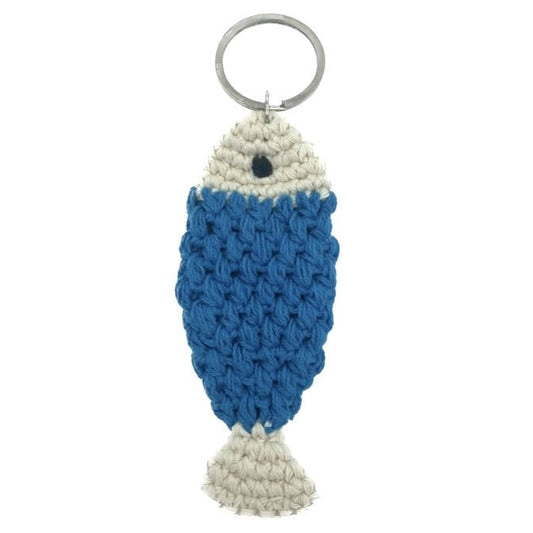 Luna-Leena Keychain Fish - Blauw - Handgehaakt in Nepal