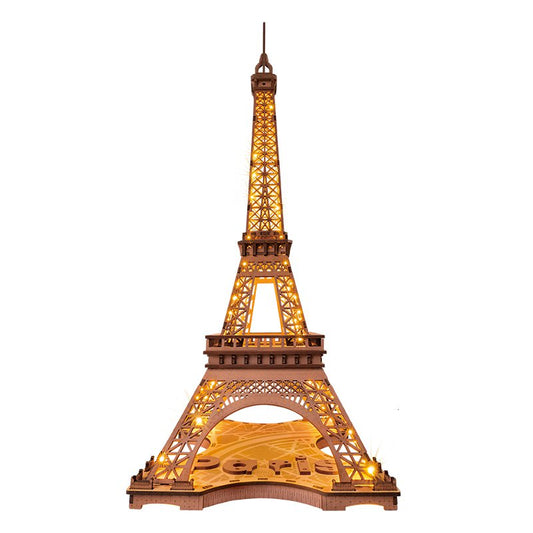 Robotime, 3D Houten Puzzel Night of the Eiffeltoren, TGL01, 22x21,3x53cm