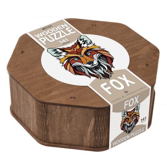 Eco Wood Art (EWA) Houten Legpuzzel, Vos/ Fox, Houten Doos