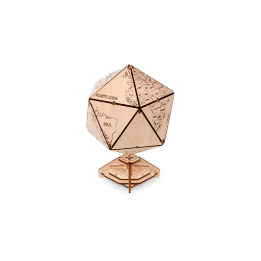 Eco Wood Art Icosaëdrische Wereldbol