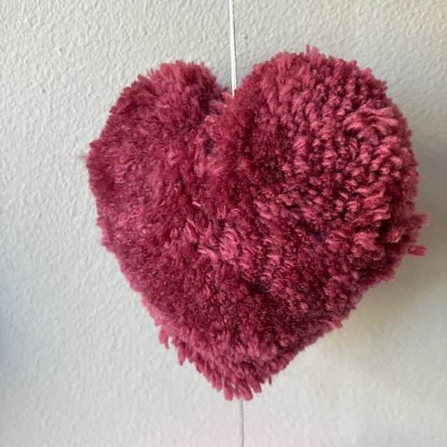 Luna-Leena slinger harten rood & roze - 100% zachte wol - Handgemaakt in Nepal