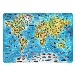 Houten Legpuzzel World Map in kleur, Eco Wood Art
