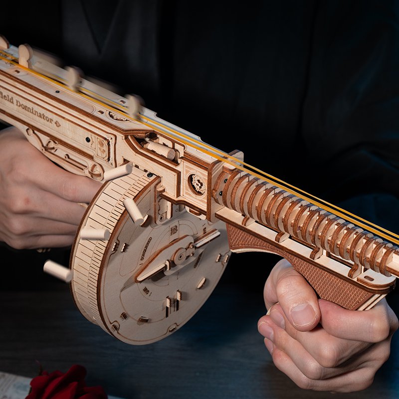 Robotime, 3D Houten Puzzel Submachine Gun, LQB01, 70x14x18cm