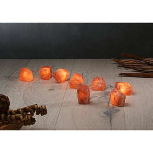 Himalaya Salt Dreams, Zoutbrokken Lichtsnoer op Batterij, Rock, 8 stuks