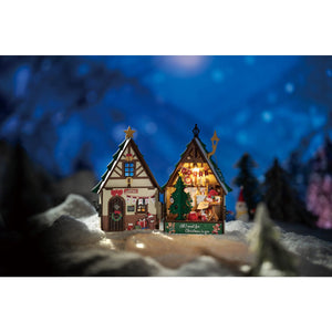 Robotime, DIY Huisje Twinkling Christmas House, DS036, 12,5x9x18,2cm