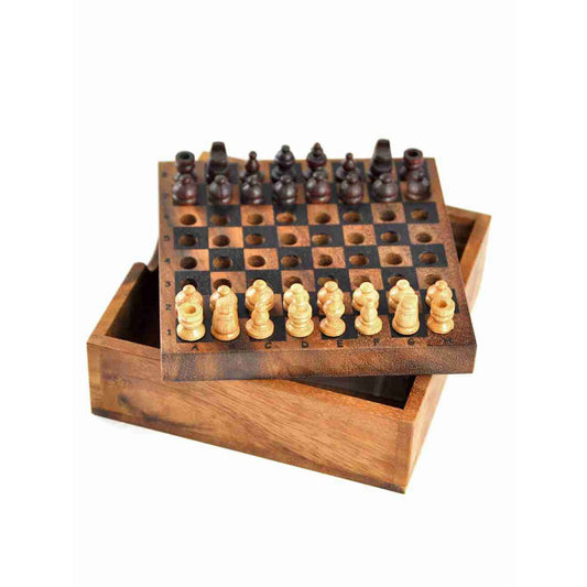 Logica Giochi Houten (reis)Bordspel Schaken/Chess, LG832, 14,5x14,5x4cm