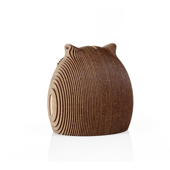 Eco Wood Art (EWA) 3D Houten Bouwset Spaarpot Uil/Owl, 3809, 15x9,1x15,7cm