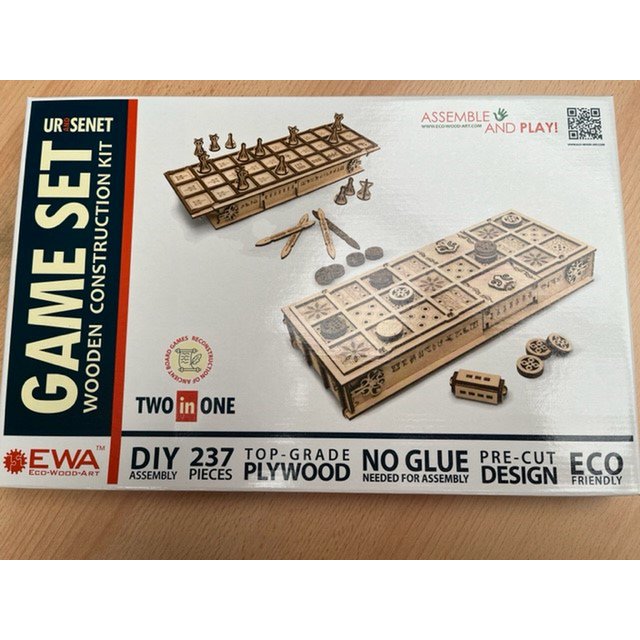 Eco Wood Art (EWA) 2 in 1 Bordspel, Senet en Ur
