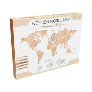 Eco Wood Art (EWA) Houten Wandpuzzel Wereldkaart Untouched World, Size M