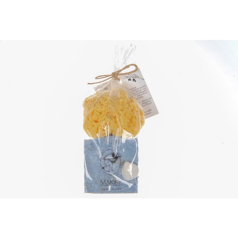 Marika's Olijfoliezeep met Sponsje, 6x6x3,5cm