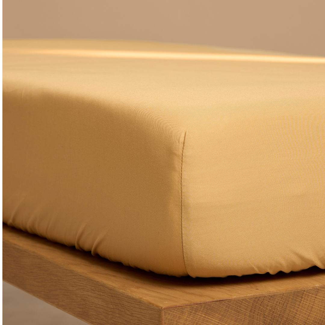 Kids - Hoeslaken TENCEL™ Twill Okergeel