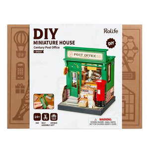 Robotime, DIY Huisje Centry Post Office,DS037, 9,5x9,5x12cm