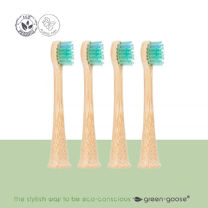 green-goose Sonicare Bamboe Opzetborstels Kinderen - 4 Stuks - Groen