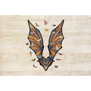 Eco Wood Art (EWA) Houten Legpuzzel Vleermuis/ Bat, Size S