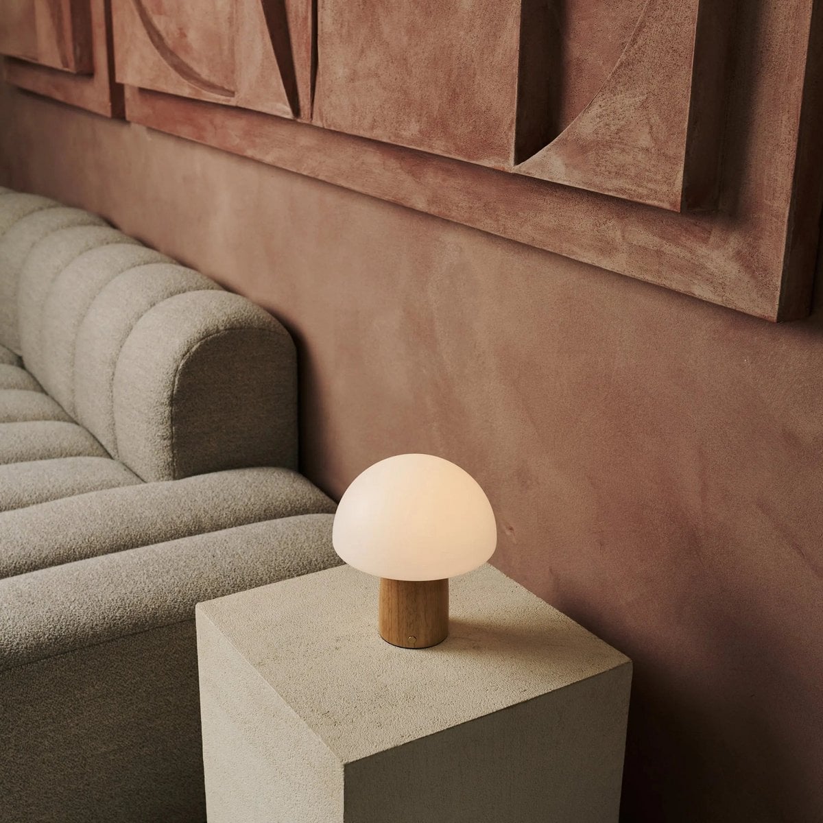 Tavellio - Mia Lichtbruine Stijlvolle Draadloze Tafellamp | Elegant, dimbaar en functioneel