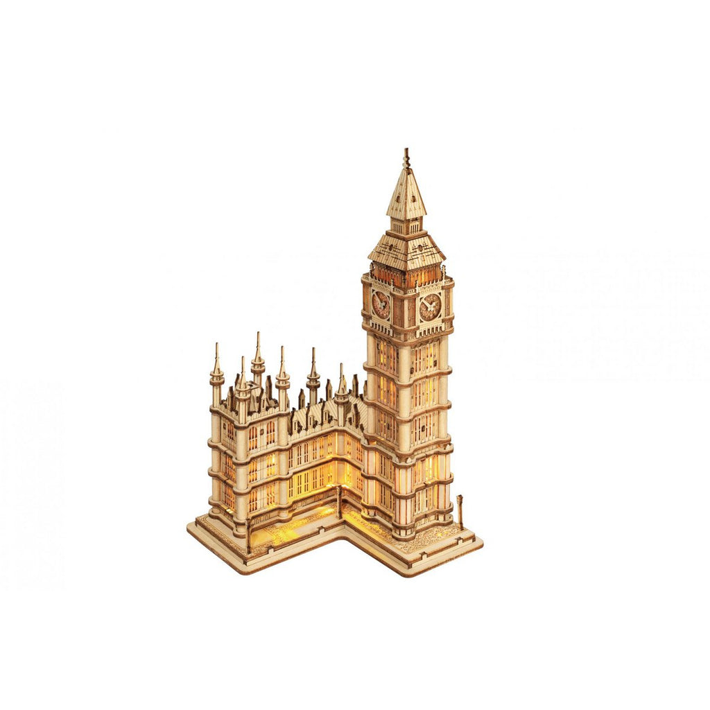 Robotime, 3D Houten Puzzel, Big Ben incl. verlichting, TG507, 10,7x10,1x19,1c