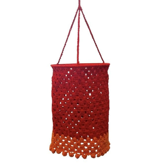 Luna-Leena Lampion Crochet - Rood - Organisch katoen - Handhaak in Nepal