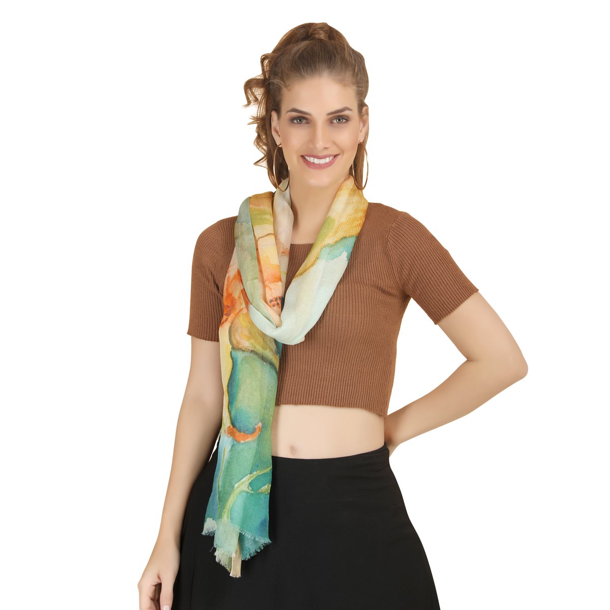 Chique zijden sjaal multi flow