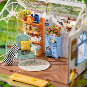Robotime, DIY Dreamy Garden House met LED Verlichting, DG163, 19x19x24,5cm