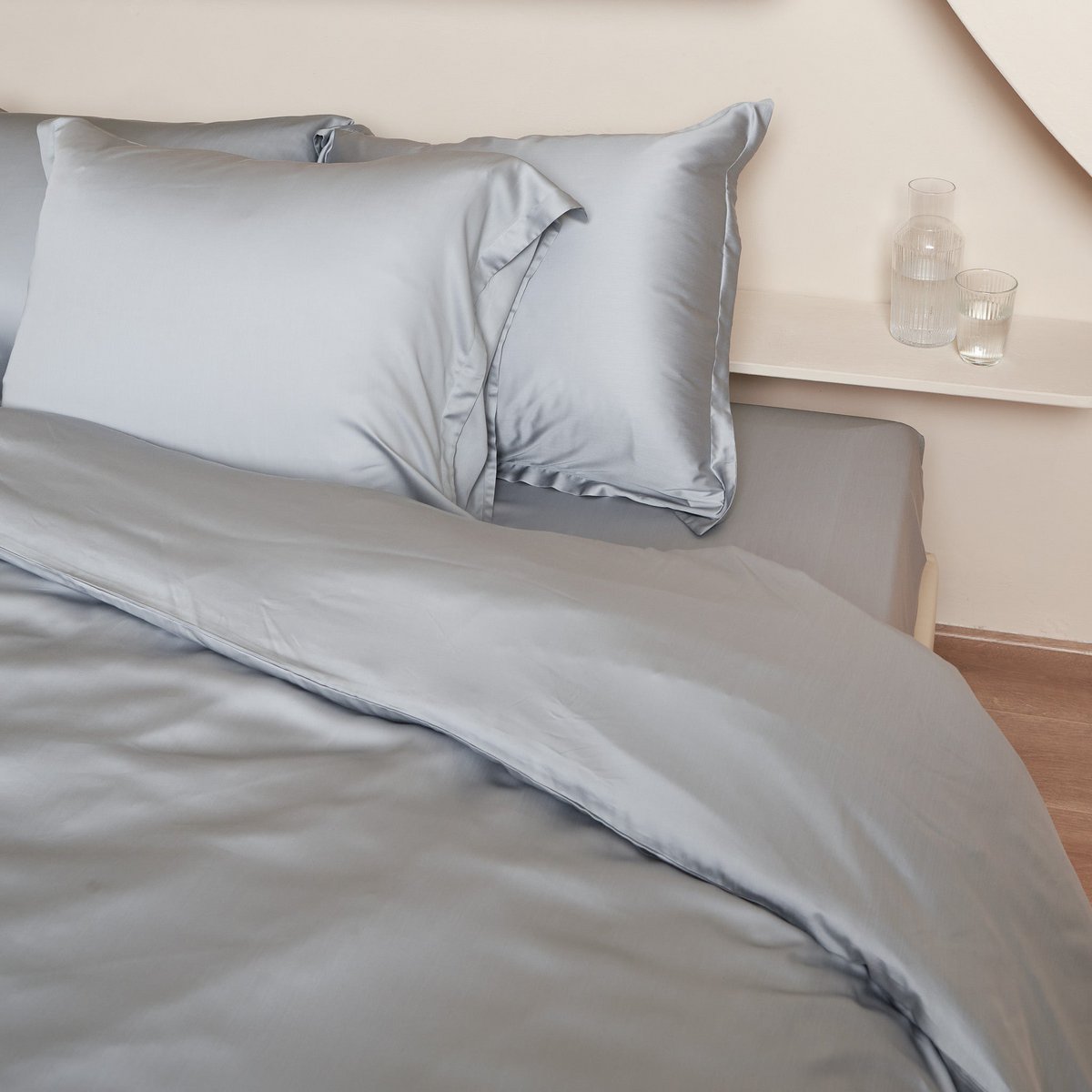 TENCEL™ - Sateen Hoeslaken Grijs Blauw