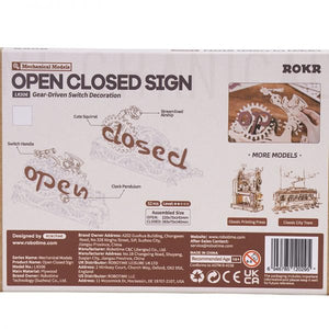 3D DIY Houten Bouwpakket Open Closed Sign, Robotime, LK506, 23x1,5x15,5cm