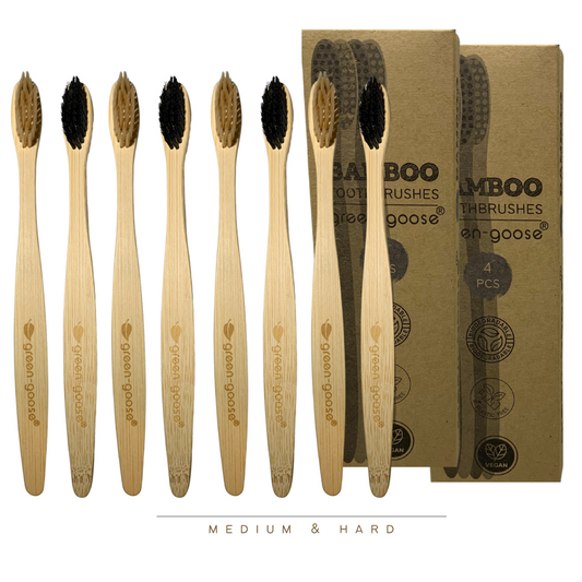 green-goose Bamboe Tandenborstels | 8 Stuks | Hard & Medium