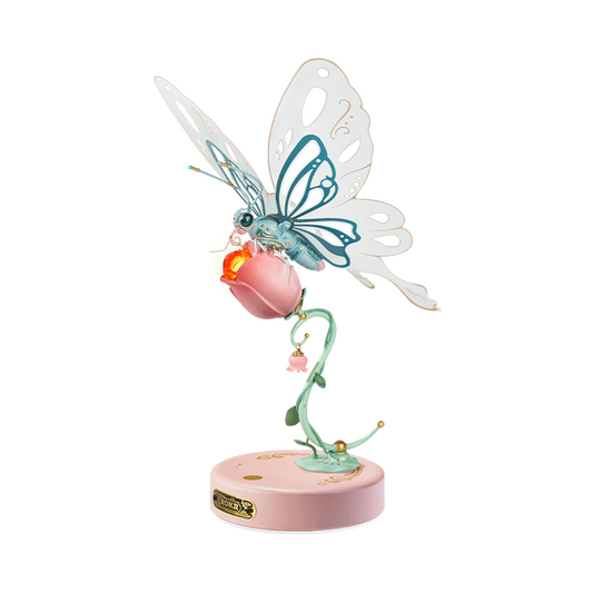 Robotime, 3D DIY Kunststof Bouwpakket Vlinder/ Butterfly Pink, MI05P, 15,5x14,5x23cm