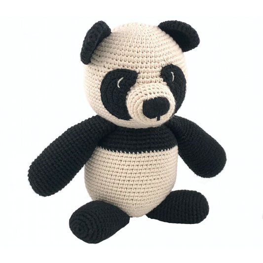 Luna-Leena panda beer knuffel - Biologisch katoen - Handgehaakt in Nepal
