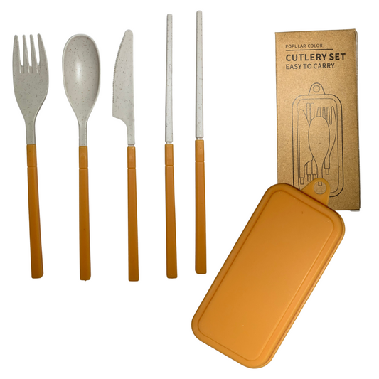 green-goose Bio-based Bestekset Opvouwbaar - Oranje - 4 Sets