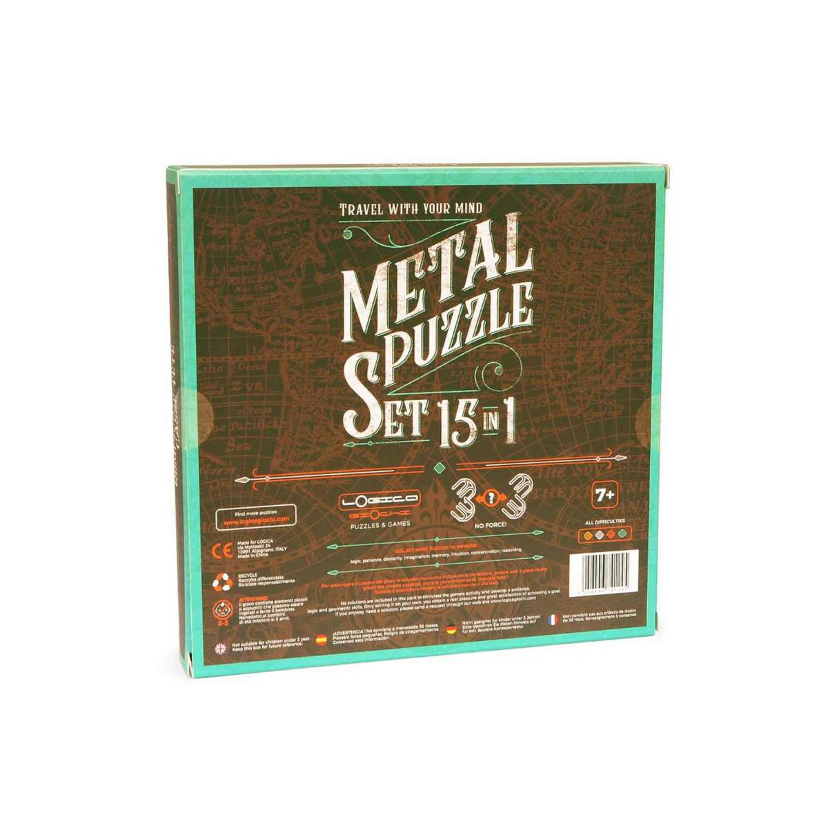 Logica Giochi Metalen puzzels Set 15 in 1 Blauw Metaal