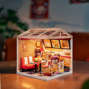 Robotime, DIY Huisje Super Creator Yum Yum Burgers, DW010, 16,3x16,3x15,2cm