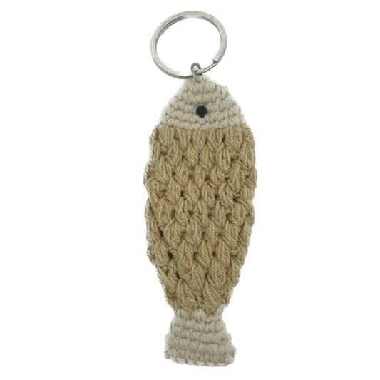 Luna-Leena Keychain Fish - Sand - Organic Cotton - Handgehaakt in Nepal