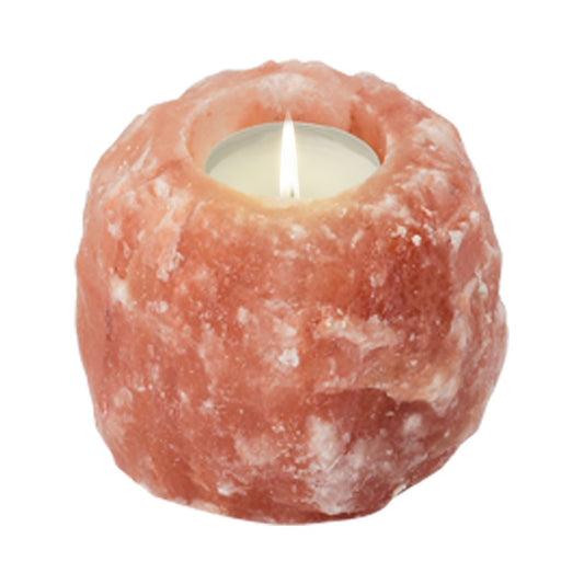 Waxinehouder Himalaya Zout, Rond, Himalaya Salt Dreams,  700 gram, Ø 8 cm