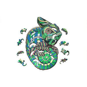 Eco Wood Art Houten Legpuzzel, Kameleon/ Chameleon, houten doos