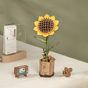 Robotime, DIY Houten Bloem, Chamomile/Kamille, TW061, 9,5x9x22,5cm