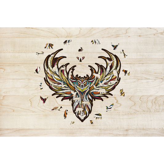 Eco Wood Art Houten Legpuzzel Uil/ Owl, Size L