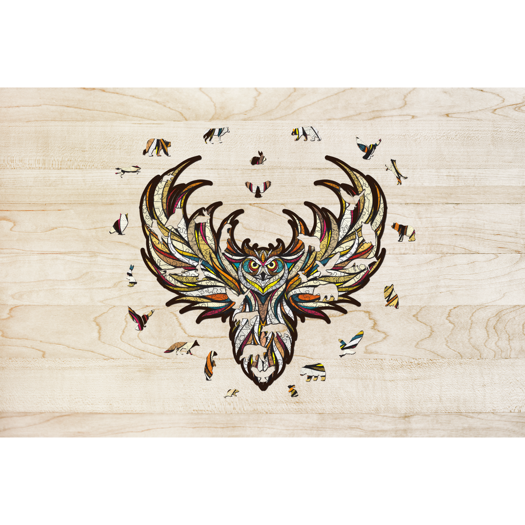 Eco Wood Art Houten Legpuzzel Uil/ Owl, Size L, 2215, 34,8x41,8x0,5cm