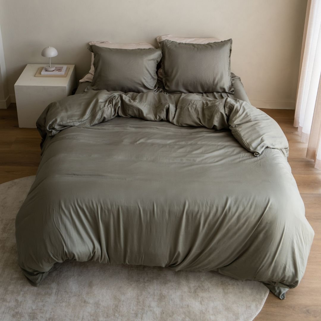 TENCEL™ Twill Dekbedovertrek Olijfgroen