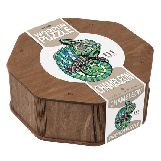 Eco Wood Art Houten Legpuzzel, Kameleon/ Chameleon, houten doos
