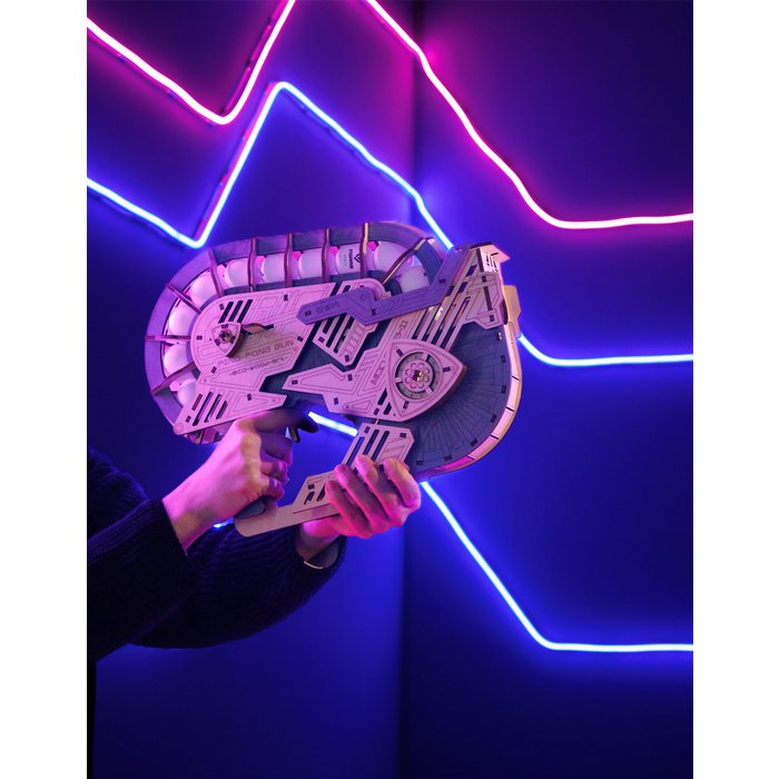 Eco Wood Art (EWA) 3D Mechanische Puzzel, Ping Pong Gun, 4189, 38,7x9,6x29,8cm
