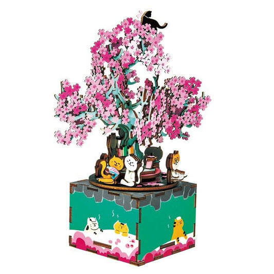 Robotime 3D Puzzle Music Box Cherry Blossom Tree