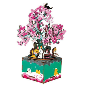 Robotime 3D Puzzle Music Box Cherry Blossom Tree