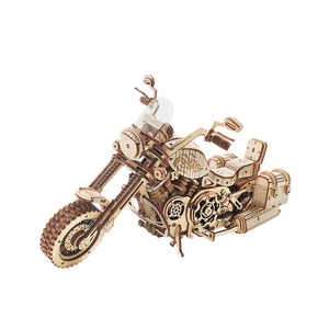 Robotime, Houten Puzzel 3D Cruiser Motorcycle, LK504, 27x11,6x16cm