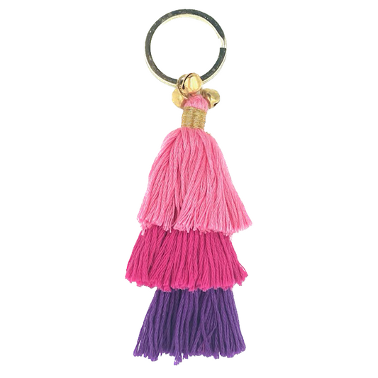 Luna-Leena Keychain Tassels - Paars - Organisch katoen - Handgemaakt in Nepal