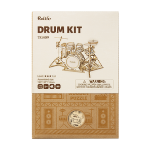Robotime, 3D Houten Puzzel Muziekinstrument Drumstel